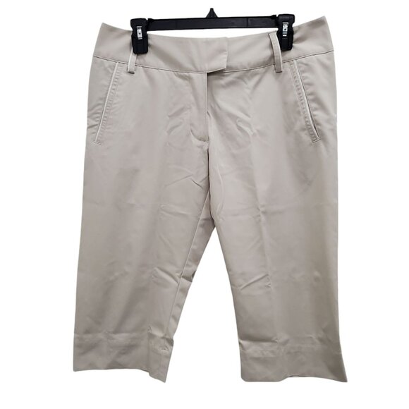 Adidas ClimaLite Women's Beige Stretch Cropped Leg Golf Athletic Capri Pants‎ 8 - Picture 1 of 10